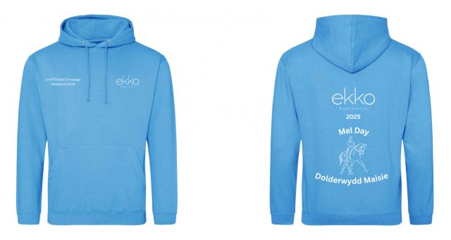 Equi-Jewel by Emily Event Personalised Hoodie - Aqua - Weston Lawns Dressage Weekend