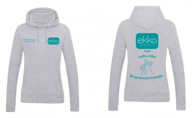 Equi-Jewel by Emily Event Personalised Hoodie - Grey - Weston Lawns Dressage Weekend