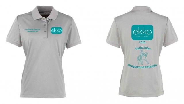 Equi-Jewel by Emily Event Personalised Ladies Polo - Silver - Weston Lawns Dressage Weekend
