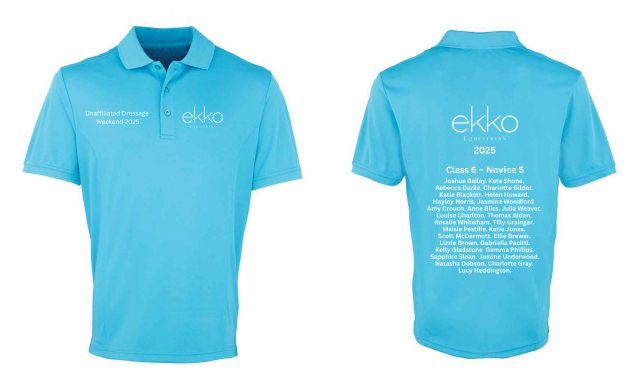 Equi-Jewel by Emily Event Classic Unisex Polo - Aqua - Weston Lawns Dressage Weekend