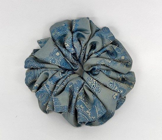 Equi-Jewel by Emily Galtry (66) Turquoise Paisley v2 Single Colour Scrunchie