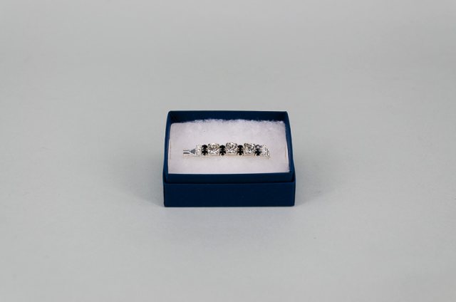 Equi-Jewel by Emily Galtry Stock Pin - 6mm & 3mm Clear with 3mm Navy Jewels