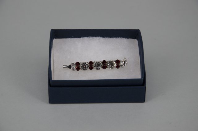 Equi-Jewel by Emily Galtry Stock Pin - 6mm & 3mm Clear with 3mm Burgundy Jewels