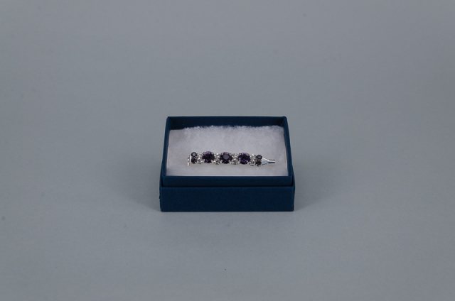 Equi-Jewel by Emily Galtry Stock Pin - 6mm  & 3mm Purple with 3mm Clear Jewels