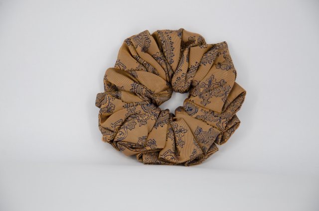 Equi-Jewel by Emily Galtry (36) Brown/Navy Paisley Single Colour Scrunchie