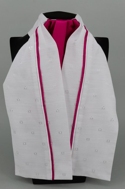 Equi-Jewel by Emily Galtry EJS-01 White Embossed Square with Cerise (23) Fixed Middle & Stripe