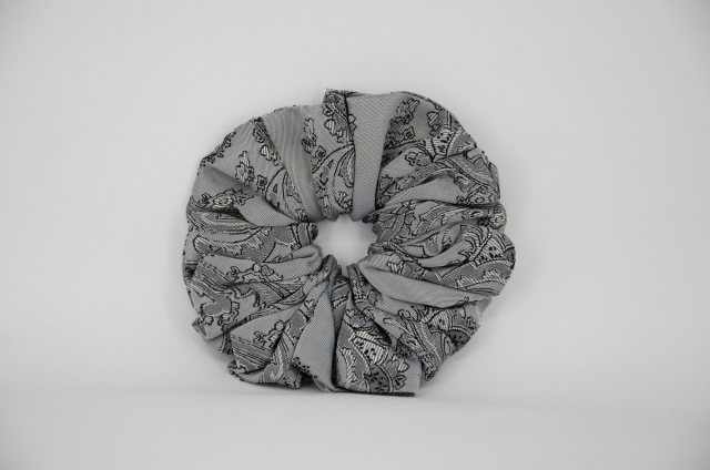 Equi-Jewel by Emily Galtry (46) Silver/Grey Paisley Single Colour Scrunchie