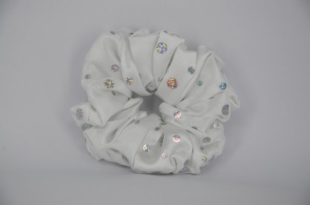 Equi-Jewel by Emily Galtry (32) White Scrunchie with Sequins