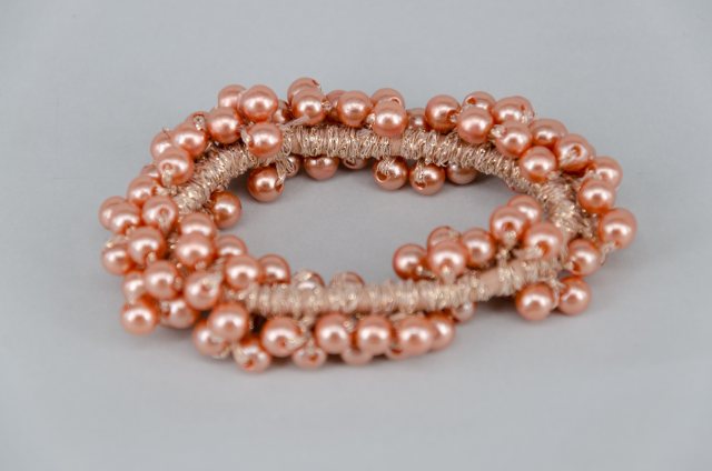 Equi-Jewel by Emily Galtry Pearl Effect Beaded Scrunchie - Rose Gold