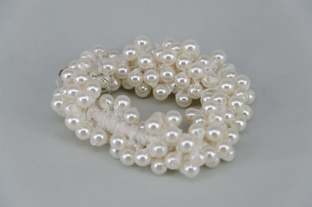 Equi-Jewel by Emily Galtry Pearl Effect Beaded Scrunchie - White Pearl