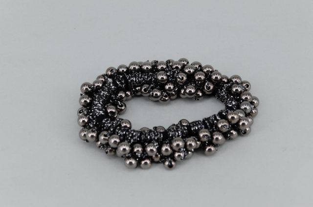 Equi-Jewel by Emily Galtry Pearl Effect Beaded Scrunchie - Graphite