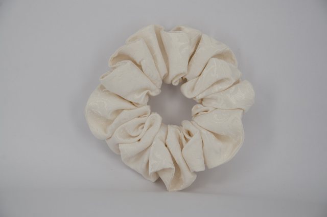 Equi-Jewel by Emily Galtry EJS-24 Ivory Self Pattern Scrunchie