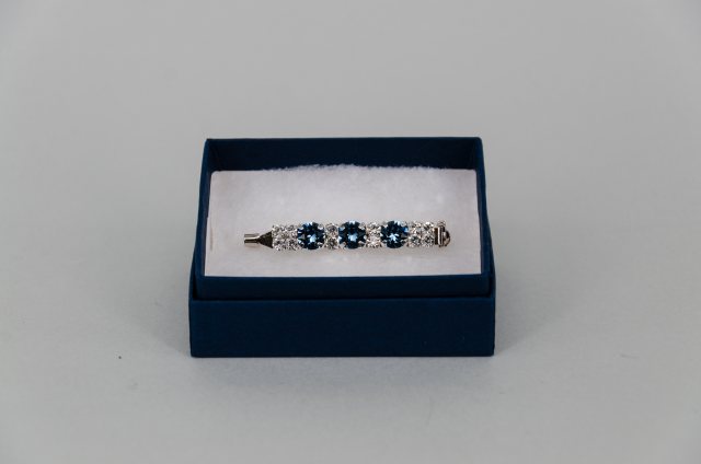 Equi-Jewel by Emily Galtry Stock Pin - 6mm Denim Blue Crystals & 3mm Clear Jewels