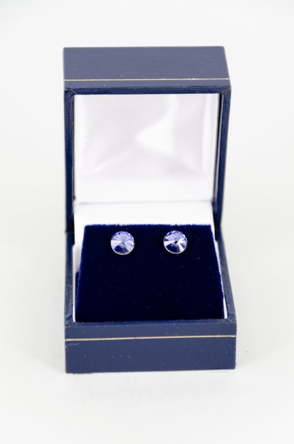 Equi-Jewel by Emily Galtry Earrings - Rivoli Crystal Round Stud - Tanzanite