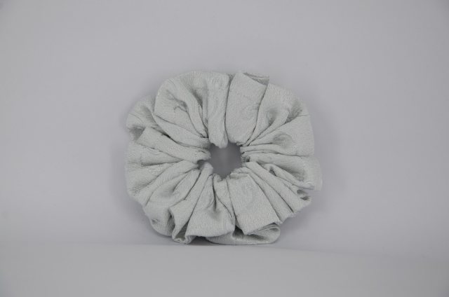 Equi-Jewel by Emily Galtry EJS-37 Silver Grey Embroidered Scrunchie