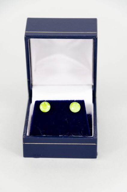 Equi-Jewel by Emily Galtry Earrings - Xirius Crystal Round Stud - Lime Green