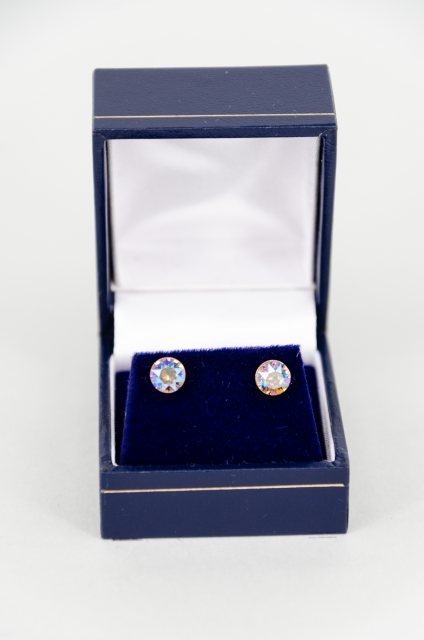 Equi-Jewel by Emily Galtry Earrings - Xirius Crystal Round Stud - Light Colorado Topaz Shimmer