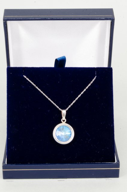 Equi-Jewel by Emily Galtry Necklace - Rivoli Crystal Single Drop Round - Ocean DeLite