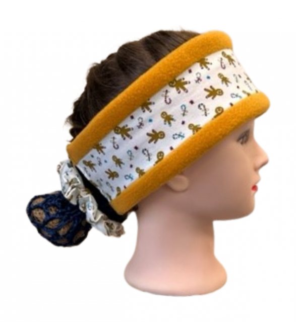 Equi-Jewel by Emily Head Band - Reversible Gingerbread Cotton with Gold Fleece