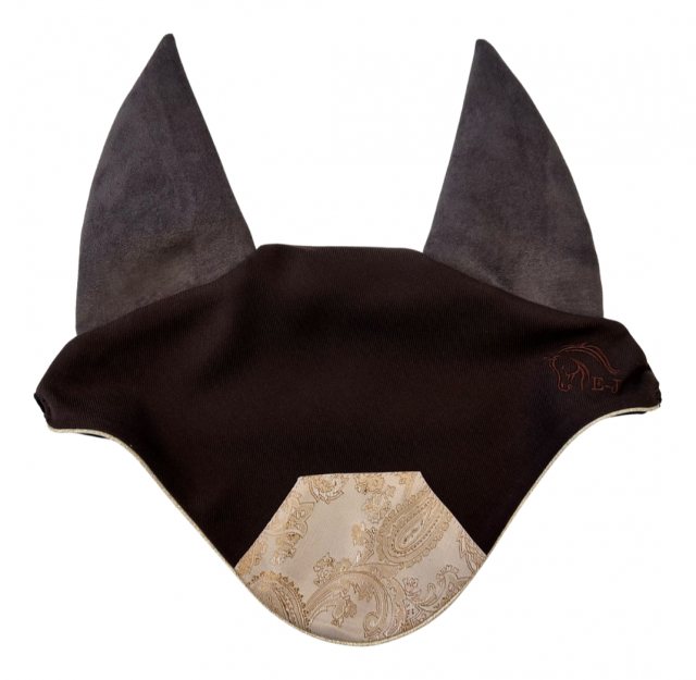 Equi-Jewel by Emily Fly Ears - Brown with Gold Paisley (38)