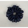 "BLING" (01) Navy Scrunchie with Rose Gold, Denim & Pearl Crystals