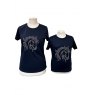 Equi-Jewel by Emily Kids Cool Tech Navy T-Shirt with AB Crystal Horse Head Motif