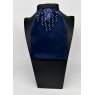 "BLING" (01) Navy Contrast Colour Middle with Clear & Navy Crystals & Pearls