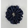 "BLING" (01) Navy Scrunchie with Burgundy, Emerald Green & Navy Crystals