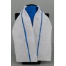 EJS-01 White Embossed Square with Royal Blue (02) Fixed Middle & Stripe