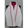 EJS-01 White Embossed Square with Cerise (23) Fixed Middle & Stripe