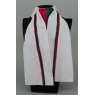 EJS-01 White Embossed Square with Red (17) & Dark Green (07) Fixed Double Middle & Double Stripe