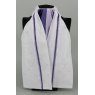 EJS-01 White Embossed Square with Dark Purple (15) & Lilac (13) Fixed Double Middle & Double Stripe