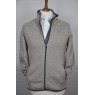 Equi-Jewel 'Classic Collection' Mens Knitted Outdoor Fleece Jacket - Grey Mix with EJ Logo in Navy on Front