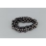 Pearl Effect Beaded Scrunchie - Graphite