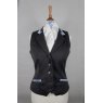 Equi-Jewel Competition Waistcoat - Grey 100% Wool Barathea with Cornflower Blue (41) Trim and White (32) Piping