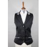 Equi-Jewel by Emily Galtry Equi-Jewel Competition Waistcoat - Grey 100% Wool Barathea with Silver Grey Paisley (46) Trim and Baby Pink (22) Piping