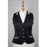 Equi-Jewel by Emily Galtry Equi-Jewel Competition Waistcoat - Black 100% Wool Barathea with Gold Paisley (38) Trim and Dark Gold (30) Piping