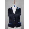 Equi-Jewel Competition Waistcoat - Navy 100% Wool Barathea with Royal Blue (02) Trim and White (32) Piping