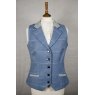 Equi-Jewel Tweed Waistcoat - CGE192 Tweed with Faux Suede Blue (4) Full Collar and Trim