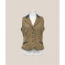 Ex-Demo Equi-Jewel by Emily Tweed Waistcoat - Cairngorm Quail Tweed with Faux Suede Denim (3) Full Collar and Trim - UK Size 14