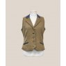 Equi-Jewel Tweed Waistcoat - CGE275 Tweed with Faux Suede Denim (3) Full Collar and Trim