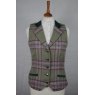 Equi-Jewel Tweed Waistcoat - CGE210 Tweed with Faux Suede Bottle Green (16) Full Collar and Trim