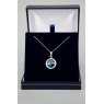 Necklace - Rivoli Crystal Single Drop Round - Denim